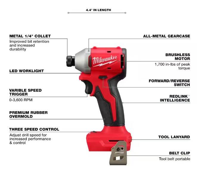 M18 4 Tool Combo Kit with Battery and Charger 6 M18 4 Tool Combo Kit with Battery and Charger