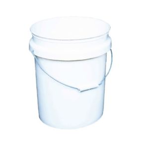 5-Gallon White Plastic Pail With Metal Handle 1 5-Gallon White Plastic Pail With Metal Handle