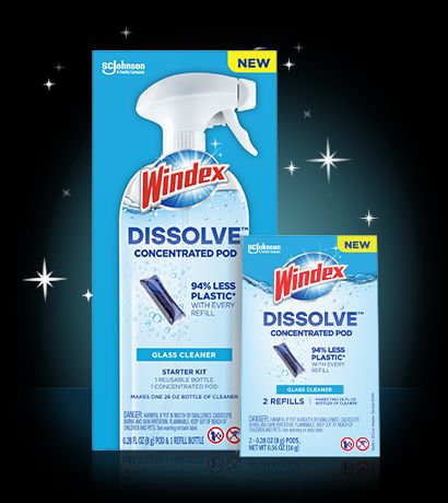 Windex Dissolve Concentrated Pod Glass Cleaner Starter Kit