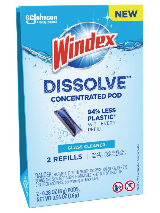 Windex Dissolve 0.2-Fluid Ounce Concentrated Pod Glass Cleaner 9 Windex Dissolve 0.2-Fluid Ounce Concentrated Pod Glass Cleaner