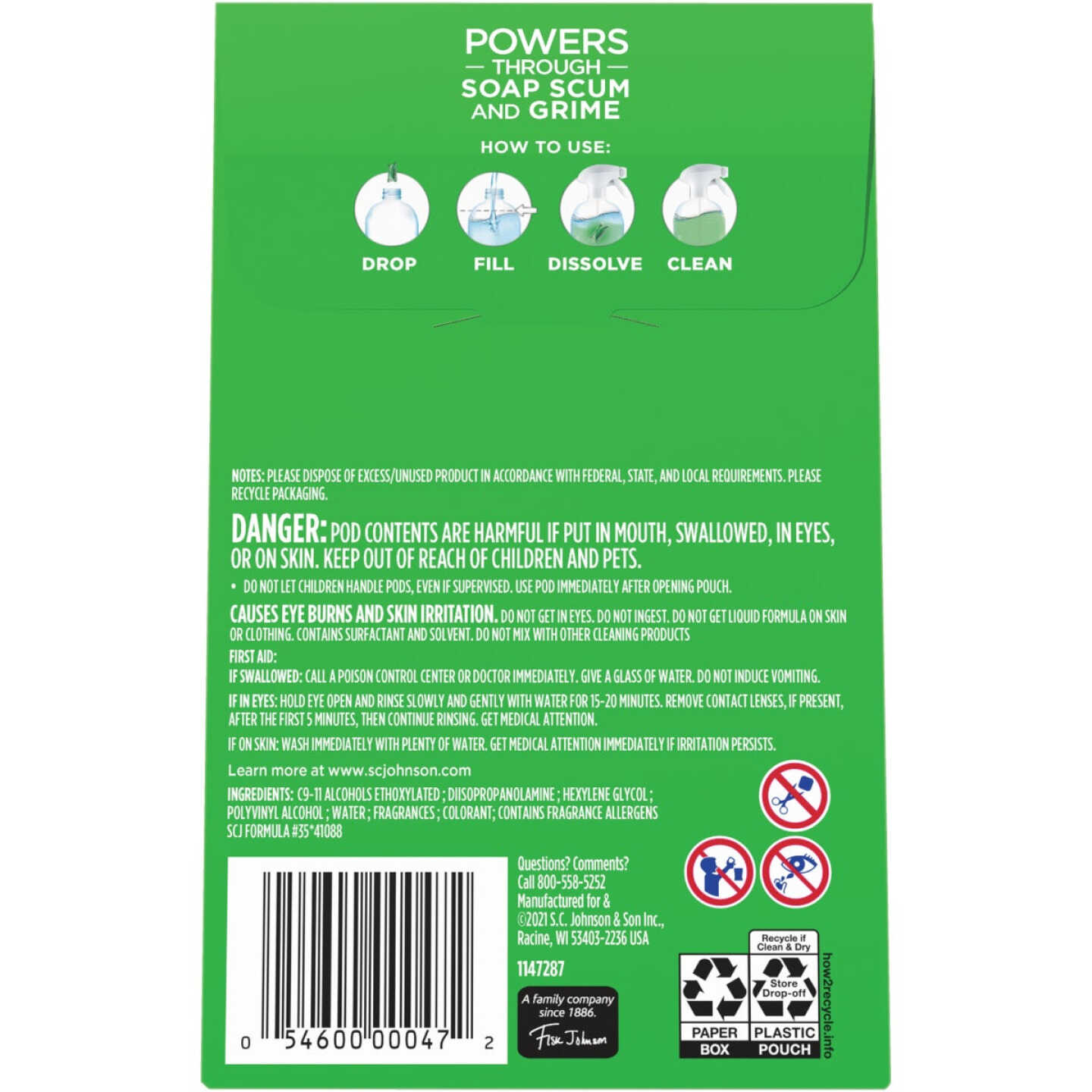 Scrubbing Bubbles® Dissolve™ Concentrated Pod Bathroom Cleaner Refill 2-Pack 2 Scrubbing Bubbles® Dissolve™ Concentrated Pod Bathroom Cleaner Refill 2-Pack