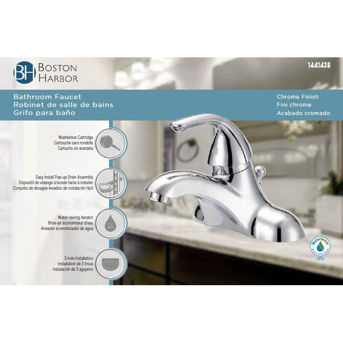 Chrome Plated 1-Handle Bathroom Sink Faucet With Pop-Up Drain, 4\