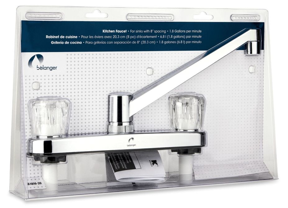 Chrome 2-Handle Metallic Kitchen Faucet