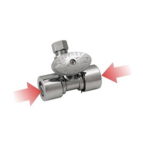 Plumb Pak K2801PCPO In-Line Valve, 1/2 x 1/2 x 1/4 in Connection, Brass Body
