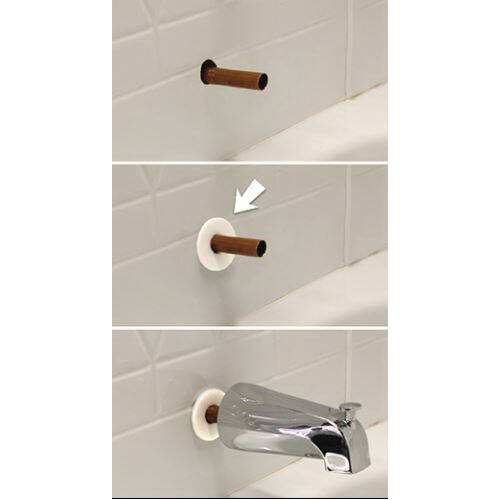 White Stub-Out Moisture Guard Plumbers Patch Cell Foam For Tub Spouts And Showerheads