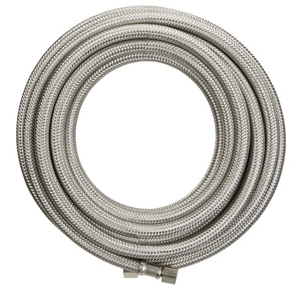 Plumb Pak PP255920 Ice Maker Supply Line, 1/4 in Inlet, Compression Inlet, 1/4 in Outlet, Compression Outlet, 240 in L