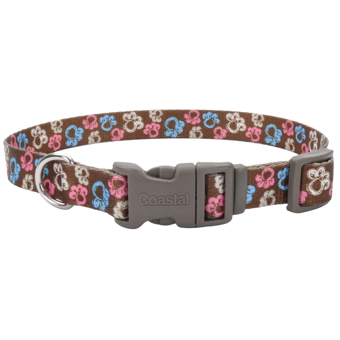 5/8 x 14-Inch Styles Special Paw Brown Adjustable Dog Collar