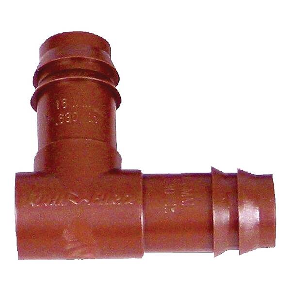 Non-Threaded Drip Irrigation Elbow, 1/2 In Barb, 0 To 50 PSI, Plastic