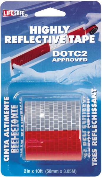 LifeSafe 2-Inch X 10-Foot Red/Silver Highly Reflective Tape 1 LifeSafe 2-Inch X 10-Foot Red/Silver Highly Reflective Tape