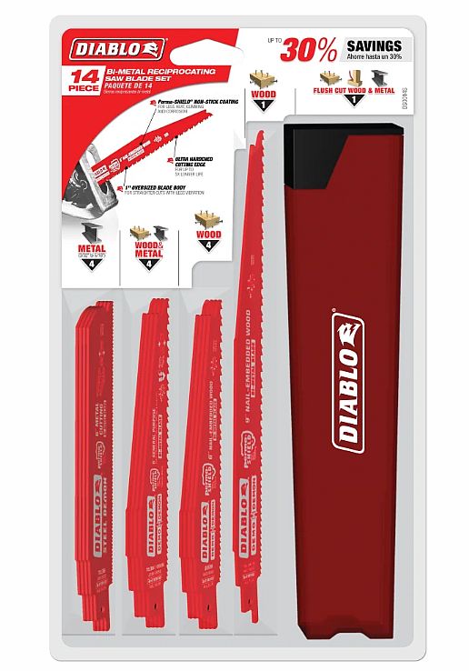 Bi-Metal Reciprocating Saw Blade Set With Storage Case 14-Piece 1 Bi-Metal Reciprocating Saw Blade Set With Storage Case 14-Piece