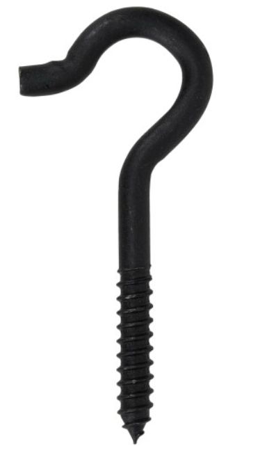 Hardware Essentials™ 3/8 x 4-7/8-Inch Black Screw Hook 2 Hardware Essentials™ 3/8 x 4-7/8-Inch Black Screw Hook