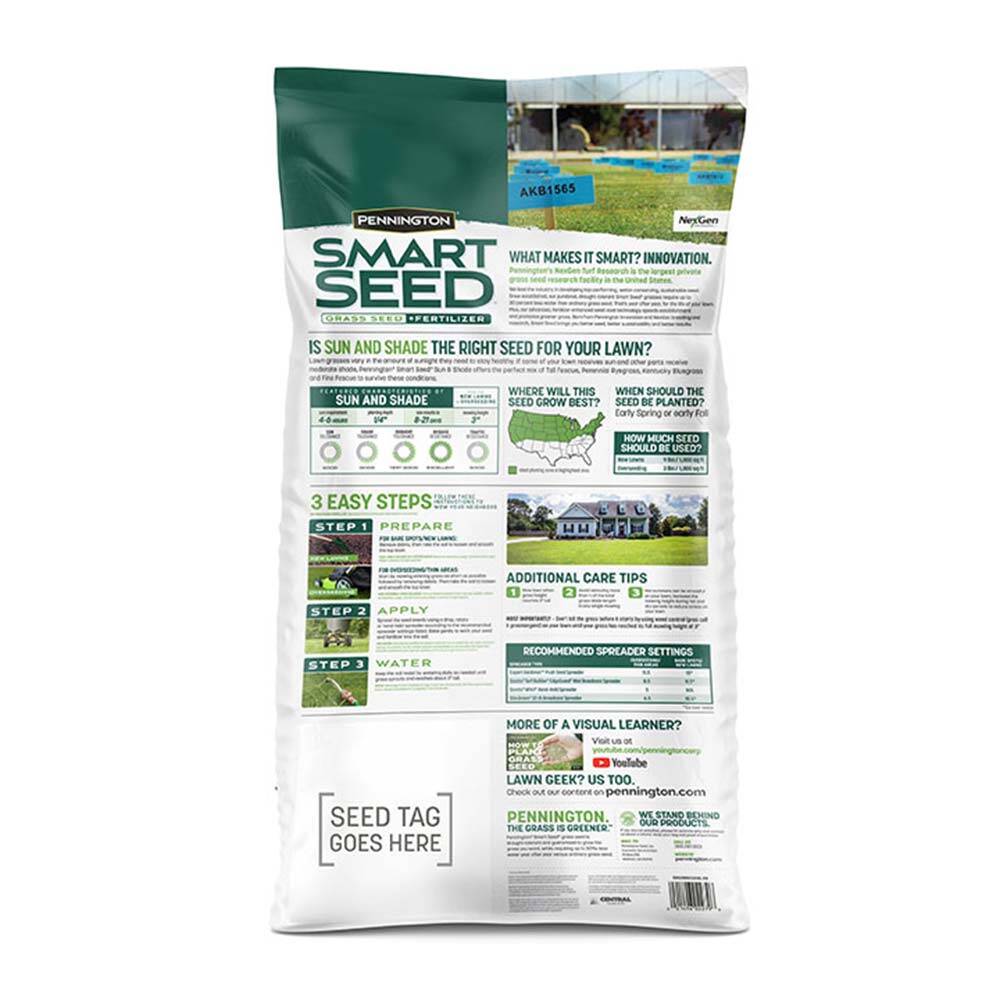 Smart Seed® Sun And Shade Grass Seed, 20-Pound 1 Smart Seed® Sun And Shade Grass Seed, 20-Pound