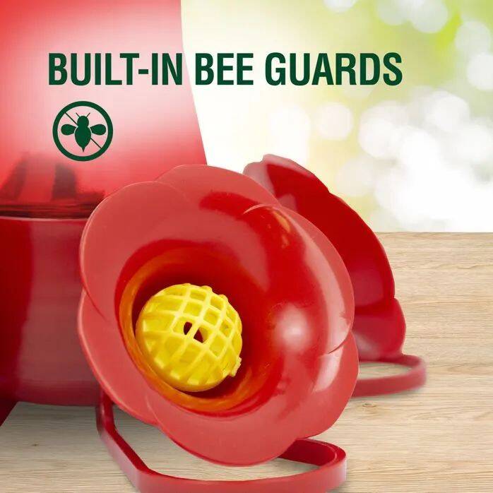 8-Ounce Red Plastic Pinch Waist Hummingbird Feeder 6 8-Ounce Red Plastic Pinch Waist Hummingbird Feeder