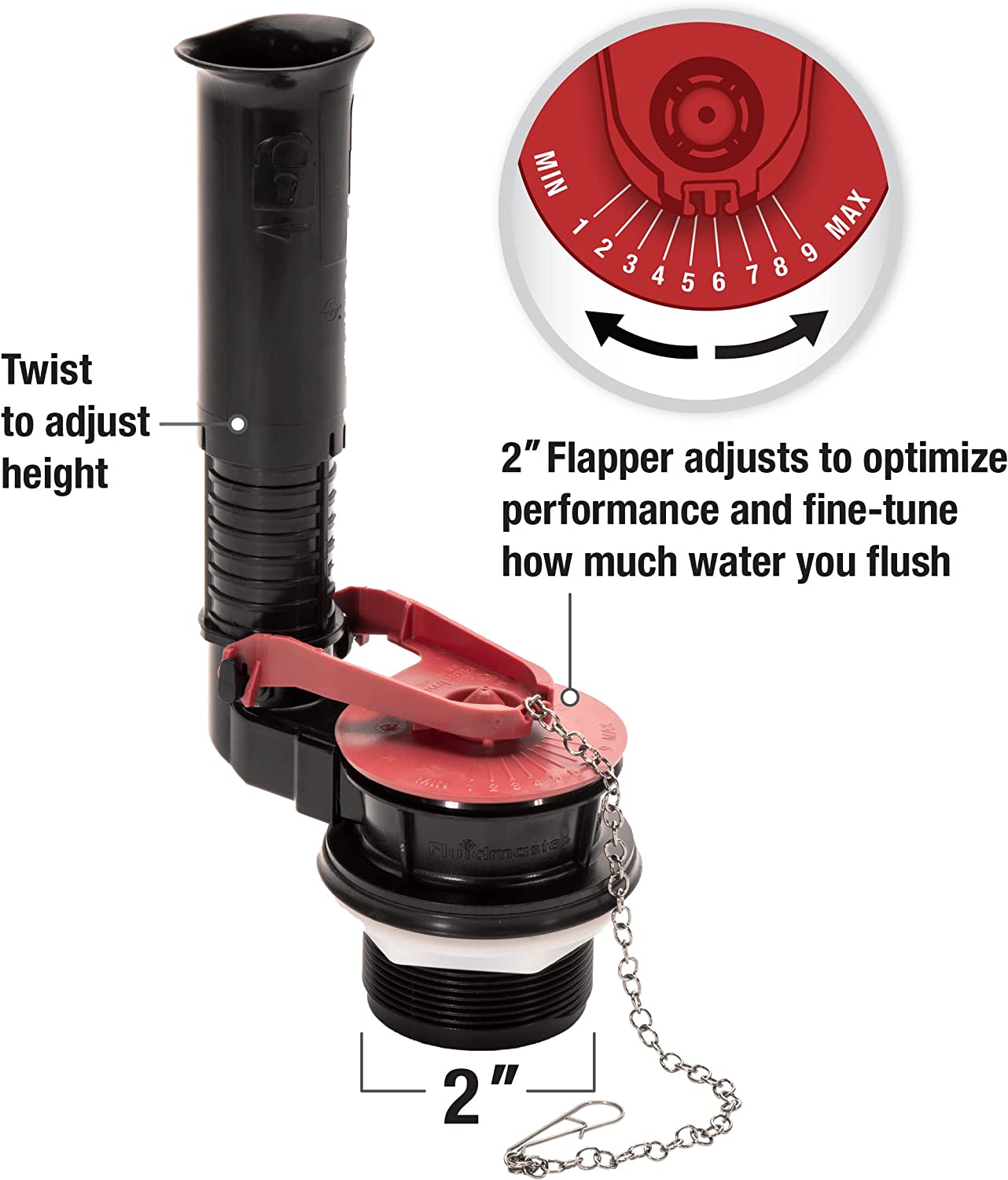 2-Inch Adjustable Flush Valve Toilet Repair Kit With Flapper 6 2-Inch Adjustable Flush Valve Toilet Repair Kit With Flapper