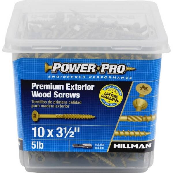 Power Pro\u00ae Bronze Square-Drive Deck Screw, 295-Pack, #10 x 3-1/2\