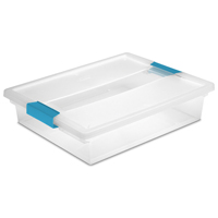 Clear Large Clip Box with Blue Aquarium Latches 1 Clear Large Clip Box with Blue Aquarium Latches