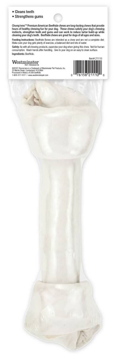 10 To 11-Inch Flat Knot Beefhide Bone