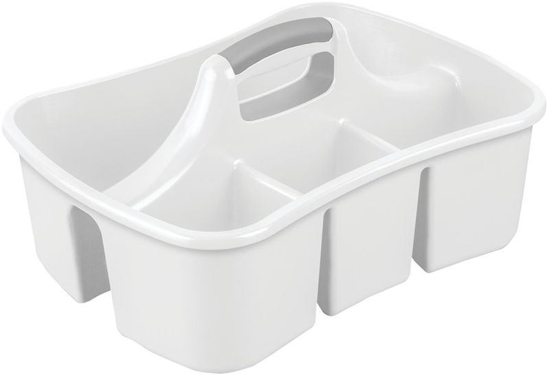 White Plastic Divided Ultra Storage Caddy