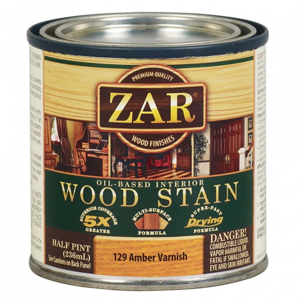 Zar Oil Based Wood Stain Amber Varnish, 1/2 Pt 1 Zar Oil Based Wood Stain Amber Varnish, 1/2 Pt