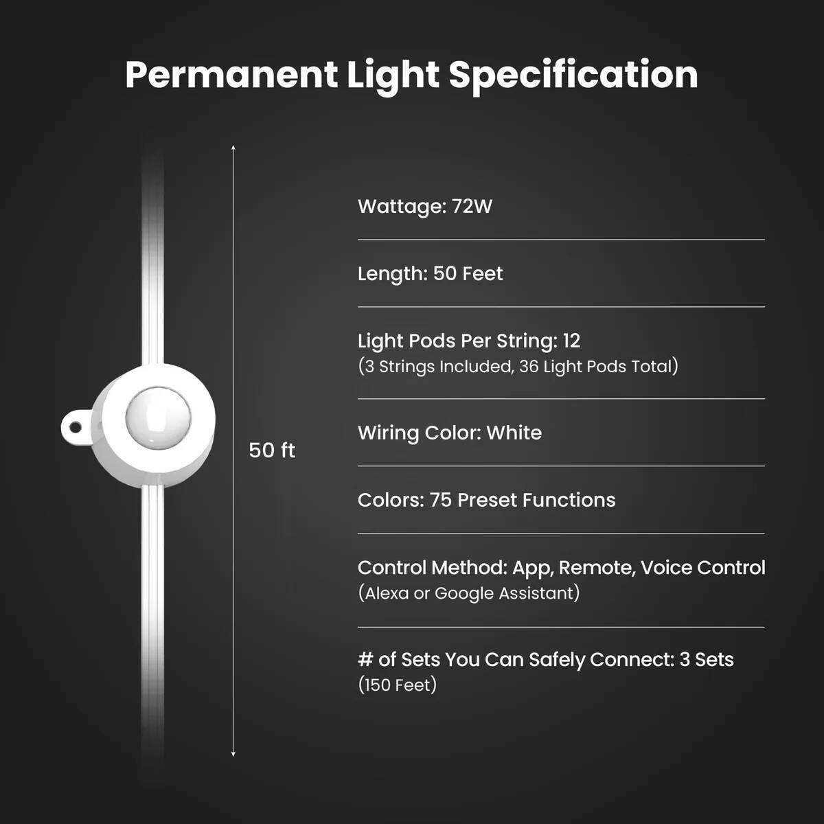16-Foot Smart Chasing Permanent Light 3 16-Foot Smart Chasing Permanent Light