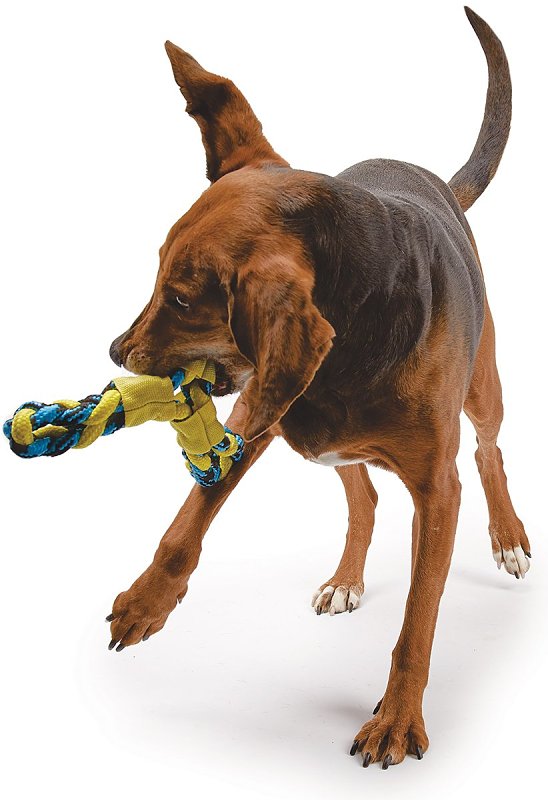 Yellow Paracord Rope Twisted Tri-Flyer Dog Toy
