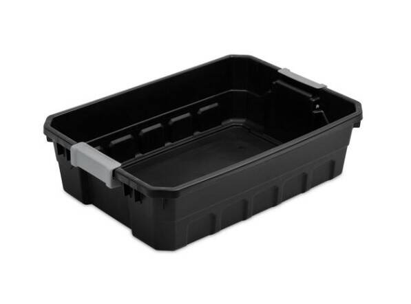 10-Gallon Stacker Tote Black 3 10-Gallon Stacker Tote Black