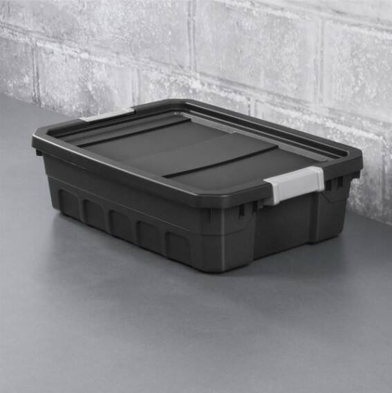 10-Gallon Stacker Tote Black 5 10-Gallon Stacker Tote Black