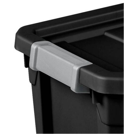 7 1/2-Gallon Stacker Tote Black