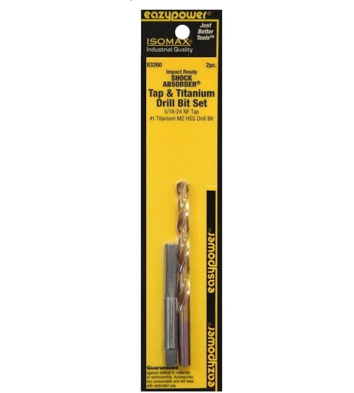 Easy Power 5/16-24NF/L Tap and Titanium Drill Bit Set 2pc 1 Easy Power 5/16-24NF/L Tap and Titanium Drill Bit Set 2pc