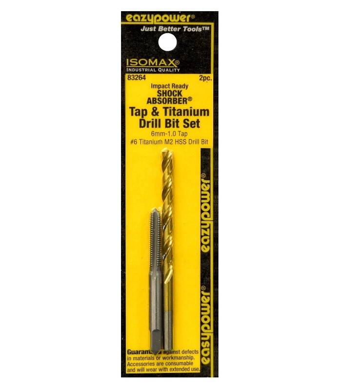 Easy Power 6MM-1.0/#6 Tap and Titanium Drill Bit Set 2 Pc