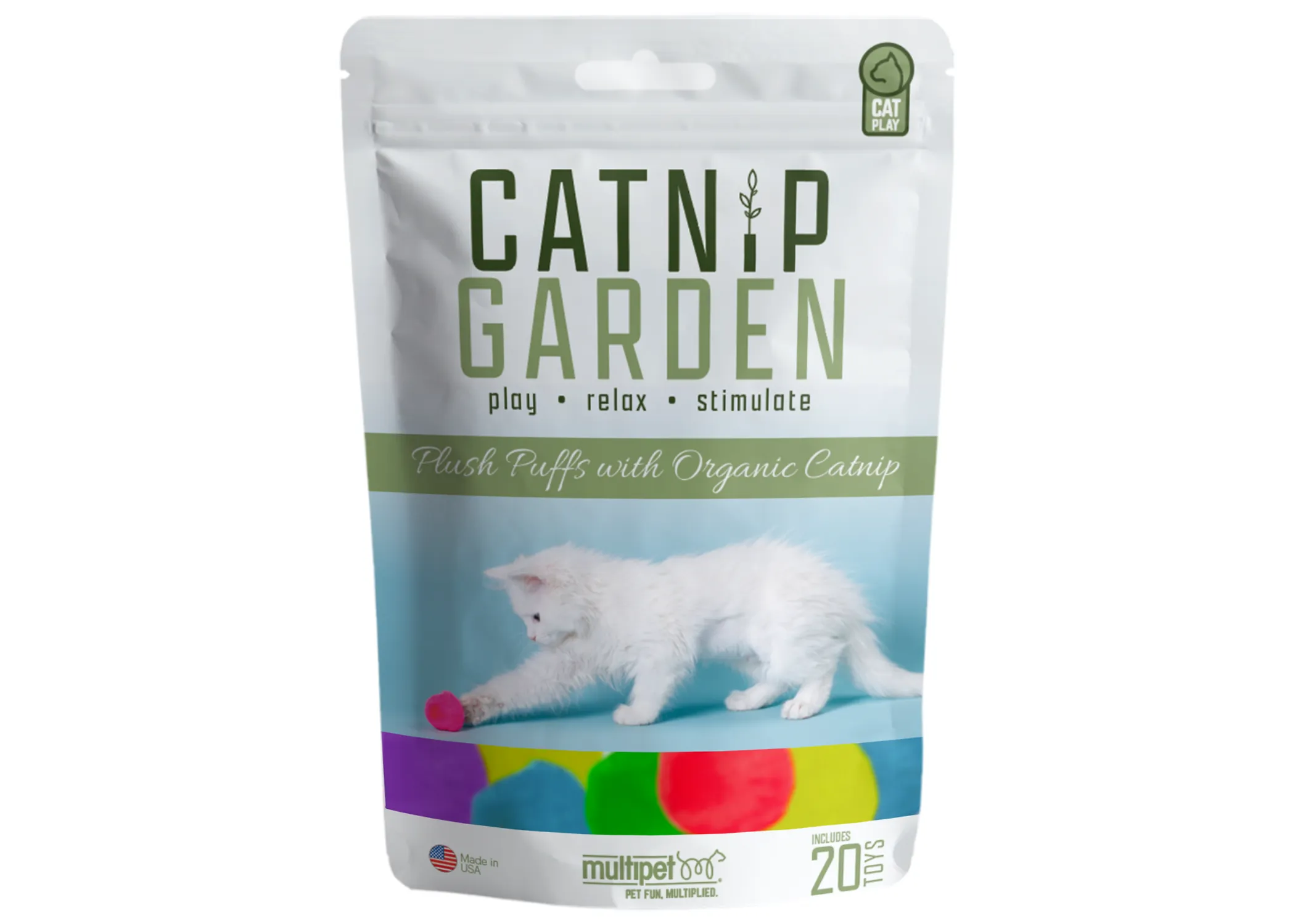 Catnip Garden Organic Catnip Puffs Cat Toy, 20 Piece