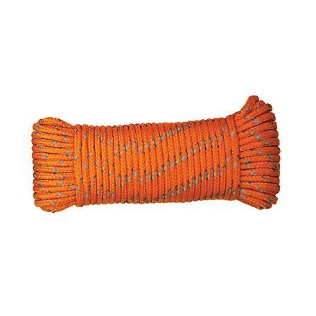 5/32-Inch Diameter X 50-Foot Length Reflective Orange Polypropylene Diamond Braid Rope