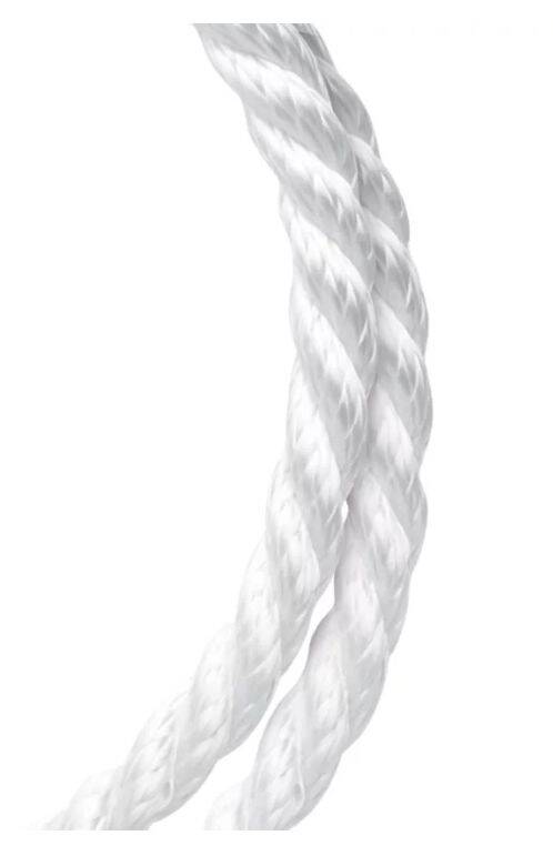 1/2-Inch Diameter White Nylon Twisted Rope, Per Foot