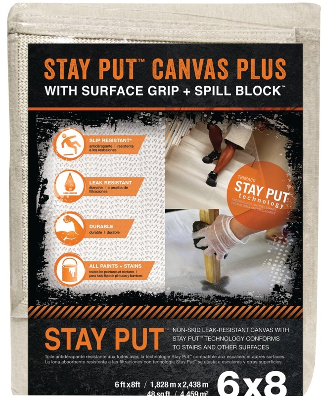 8-Foot x 6-Foot Stay Put Plus Canvas Drop Cloth 1 8-Foot x 6-Foot Stay Put Plus Canvas Drop Cloth