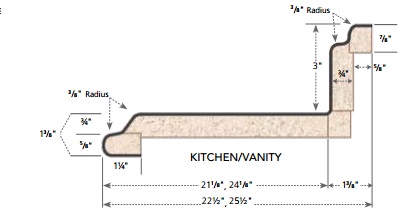 12-Foot Italian White Laminate Valencia Countertop With Left-Hand Preformed Backsplash