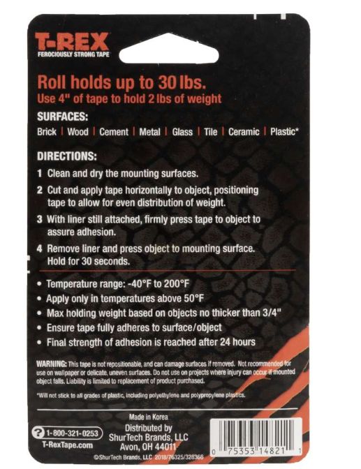 1-Inch X 60-Inch Clear All Weather Mounting Tape 1 1-Inch X 60-Inch Clear All Weather Mounting Tape