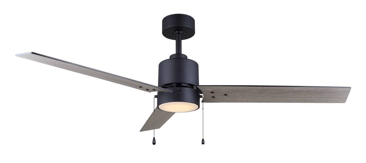 Jace 52-Inch Matte Black Weathered Oak 3-Blade Ceiling Fan 2 Jace 52-Inch Matte Black Weathered Oak 3-Blade Ceiling Fan