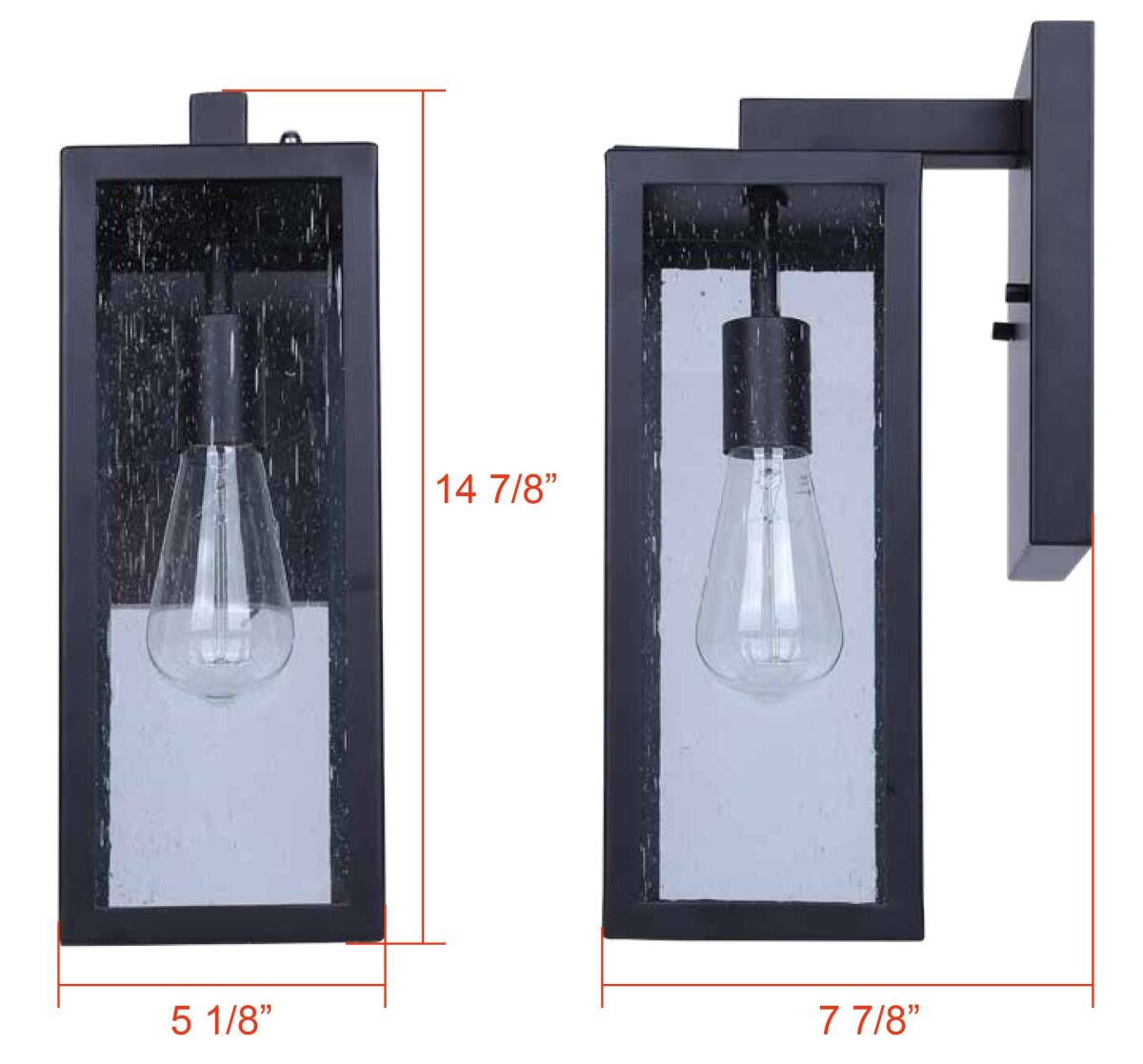 Alaina 1-Light Outdoor Fixture Seeded Glass-Black 6 Alaina 1-Light Outdoor Fixture Seeded Glass-Black