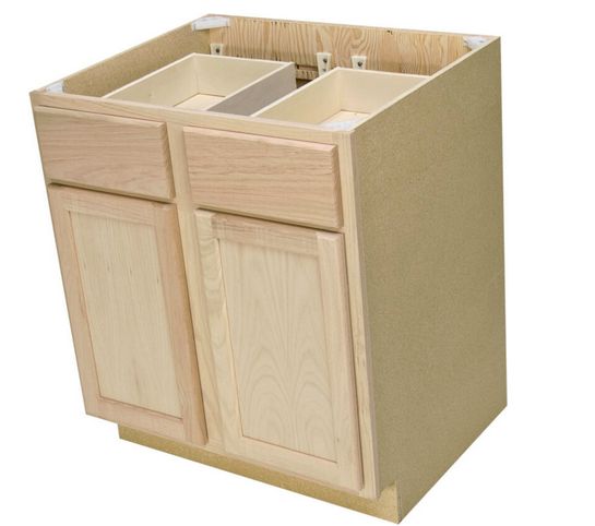 36 x 34-1/2 x 24-Inch Premier Unfinished Oak Double Door Double Drawer Base Cabinet 2 36 x 34-1/2 x 24-Inch Premier Unfinished Oak Double Door Double Drawer Base Cabinet