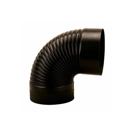 6 in Black 90° Non-Adjustable Elbow 1 6 in Black 90° Non-Adjustable Elbow