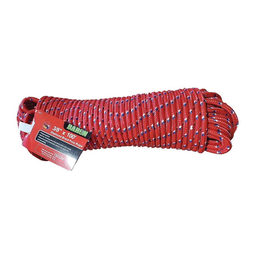 3/8-Inch X 100-Foot Diamond Braid Polyester Rope