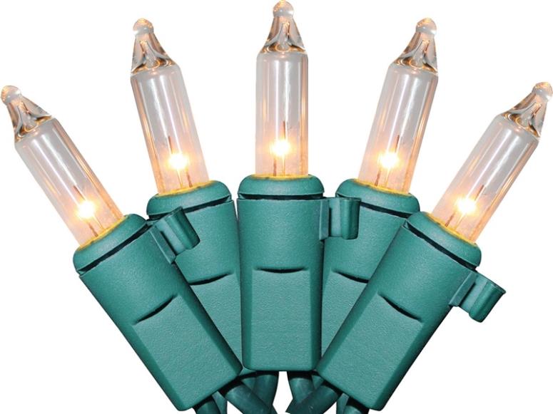 100-Light Clear Green Wire Mini Light Set