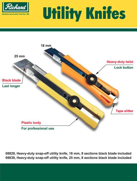 Heavy Duty 25mm Snap-Off Utility Knife 1 Heavy Duty 25mm Snap-Off Utility Knife