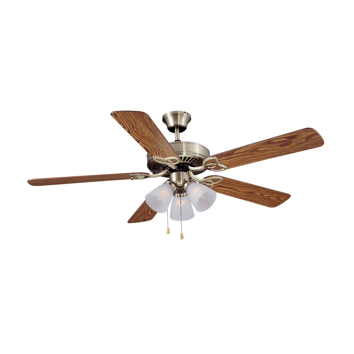 52-Inch Antique Brass Indoor LED 5-Blade Ceiling Fan