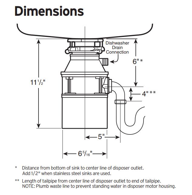 Badger® 5 Standard Series Garbage Disposal, 1/2-HP 5 Badger® 5 Standard Series Garbage Disposal, 1/2-HP