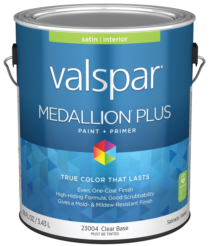 1-Gallon Medallion® Plus Satin Interior Clear Base Paint & Primer 1 1-Gallon Medallion® Plus Satin Interior Clear Base Paint & Primer