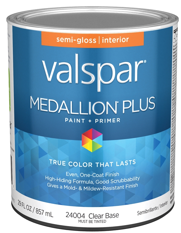 1-Quart Medallion® Plus Semi-Gloss Interior Clear Base Paint & Primer 1 1-Quart Medallion® Plus Semi-Gloss Interior Clear Base Paint & Primer
