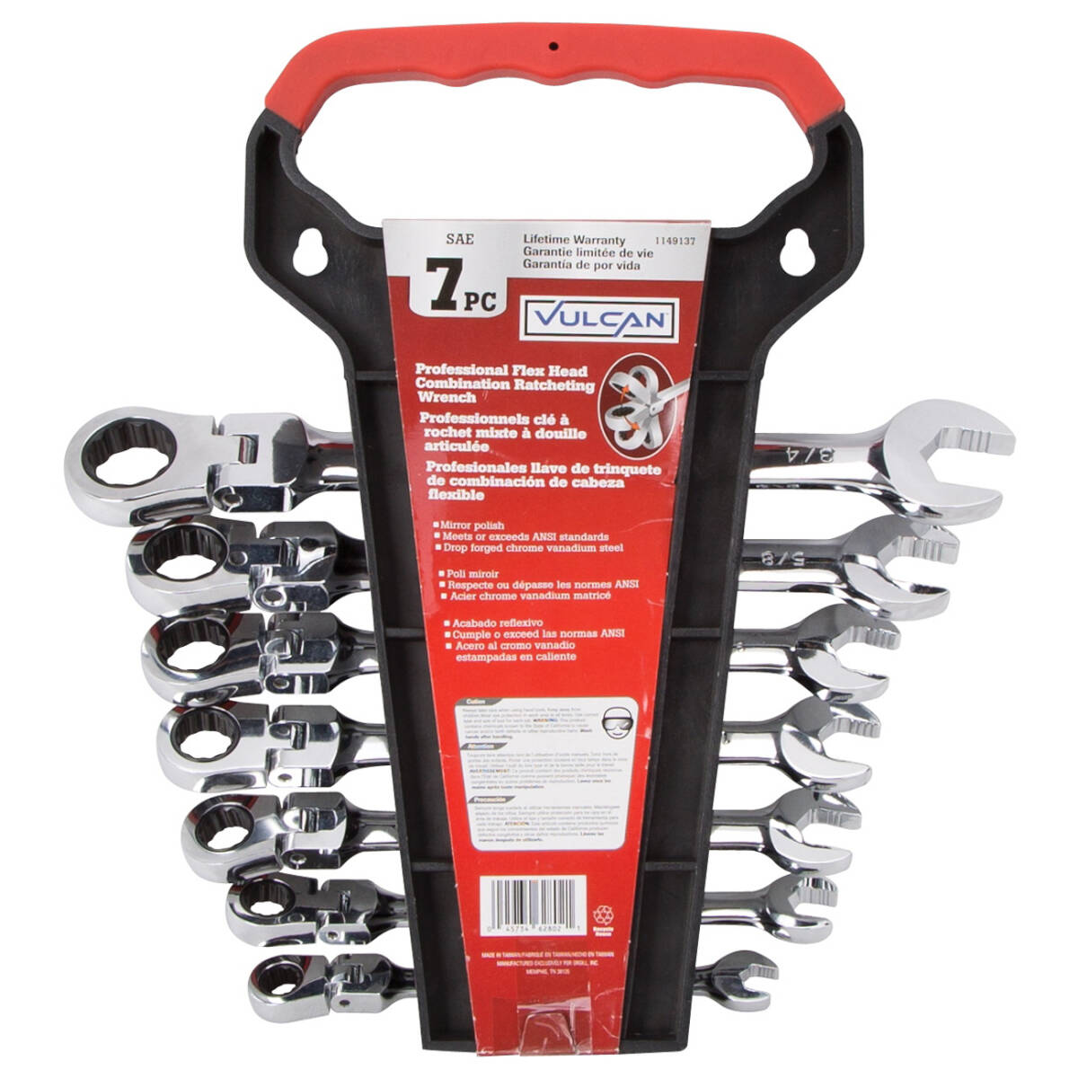 Vulcan Fpg7i Combination Wrench Set, Chrome Vanadium Steel, 11-Piece