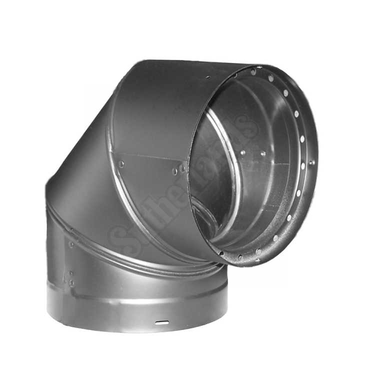 Elbow 90d 6 in Double Wall Black