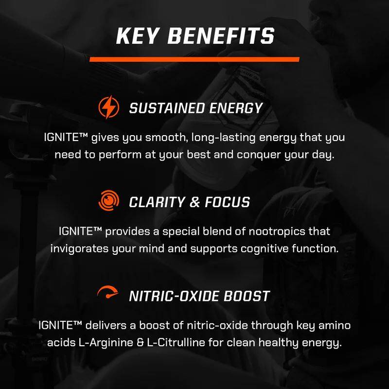 IGNITE™ Supercharged Energy Dietary Supplement In Peach Zing Flavor- 45 Scoop Tub 1 IGNITE™ Supercharged Energy Dietary Supplement In Peach Zing Flavor- 45 Scoop Tub
